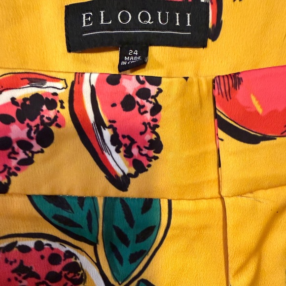 NWOT Eloquii Pomegranate Print Pleated Wide Leg Pants - Picture 5 of 6